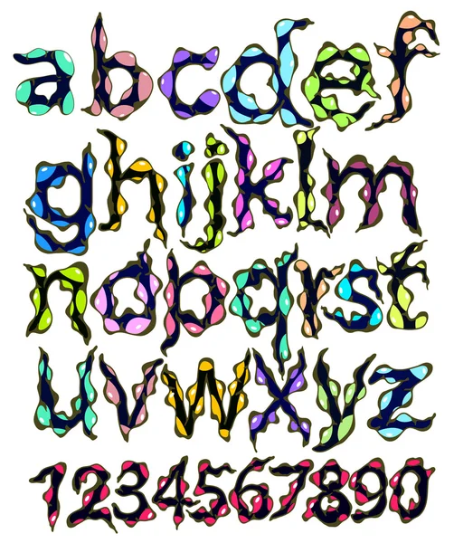 알파벳 및 숫자, 만화 — 스톡 벡터