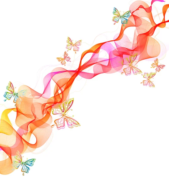 Schöne abstrakte Illustration mit Schmetterling — Stockvektor