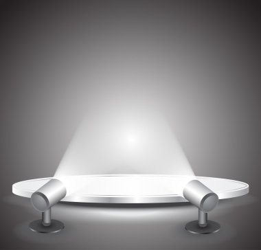 3d Empty white podium with light clipart