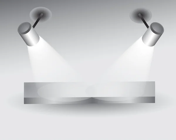 Étagère blanche vide 3d avec lumière — Image vectorielle