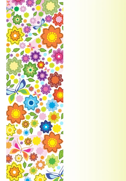 Schöne florale Illustration mit Schmetterling — Stockvektor