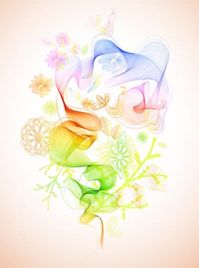 Beautiful abstract background with flowers clipart