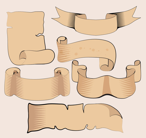 old papers banners Set