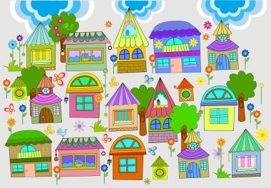 renkli evlerin güzel arka plan