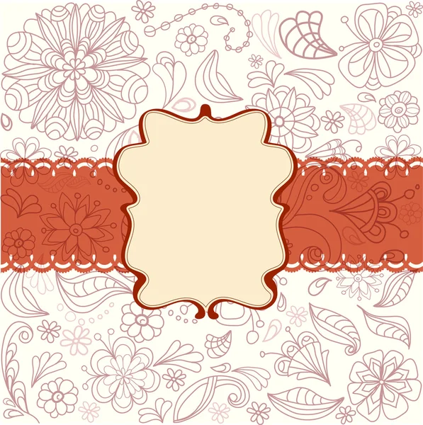 Belo cartão com flores — Vetor de Stock
