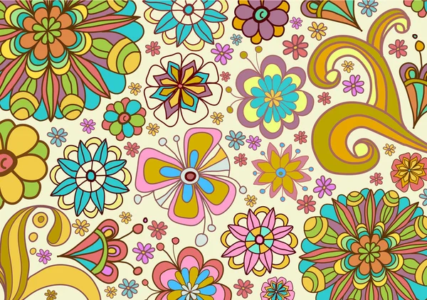 Beau fond avec des fleurs colorées — Image vectorielle