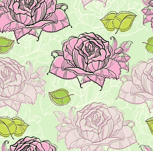 Seamless pattern with rose — Stock Vector