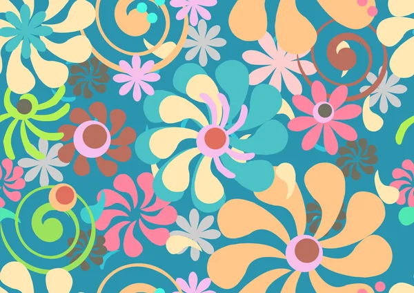 Couleur sans couture fond floral — Image vectorielle