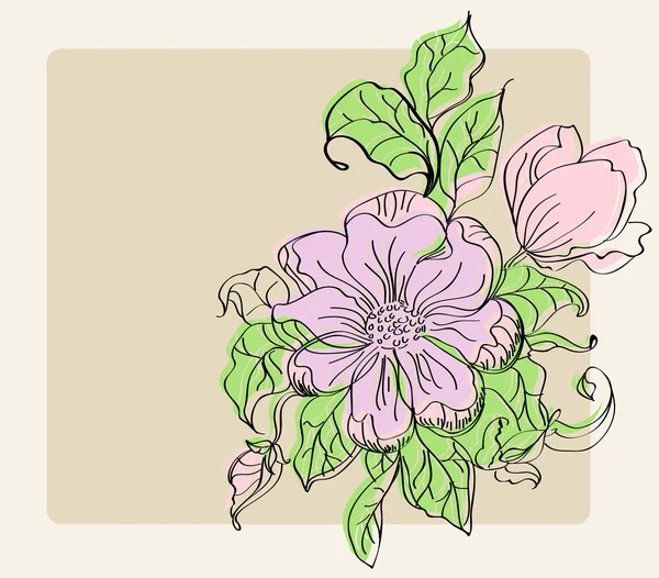 Hermoso fondo conl flores — Vector de stock