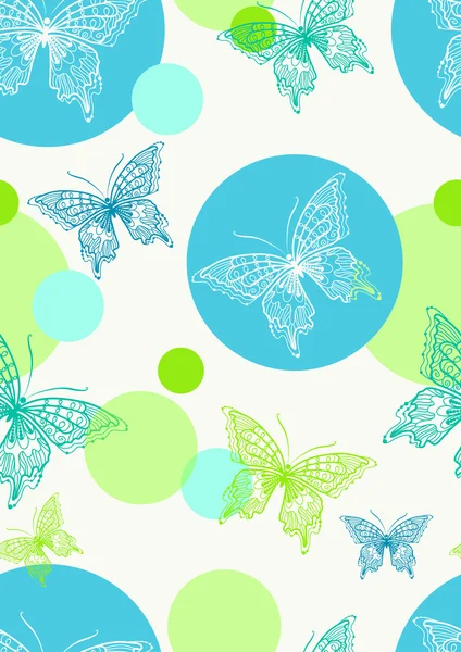 Bezešvé barva pozadí s roztomilé butterfly — Stockový vektor