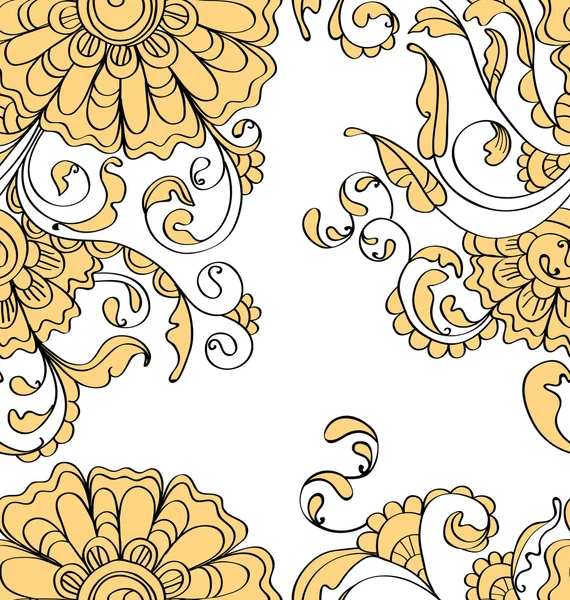 柔らかい花とのシームレスなパターン — ストックベクタ