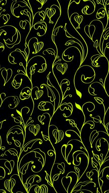 seamless pattern with tender green flowers clipart