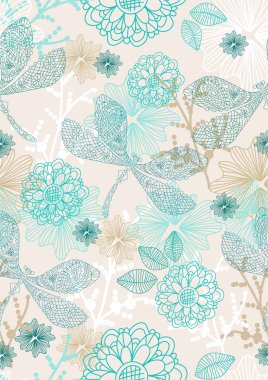 Seamless background with colorful dragonfly and flowers clipart