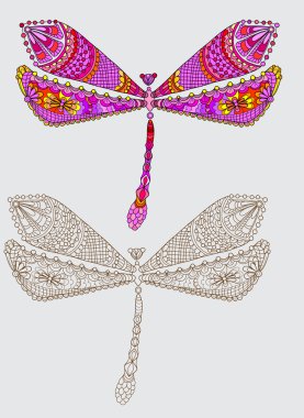 Two dragonfly with unique pattern clipart