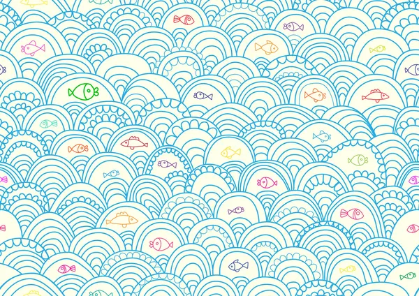 Seamless background with fish — Stock Vector