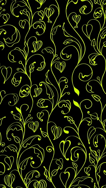 Nahtloses Muster mit zarten grünen Blüten — Stockvektor