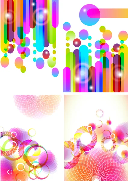 Set of four beautiful abstract background — Stock Vector