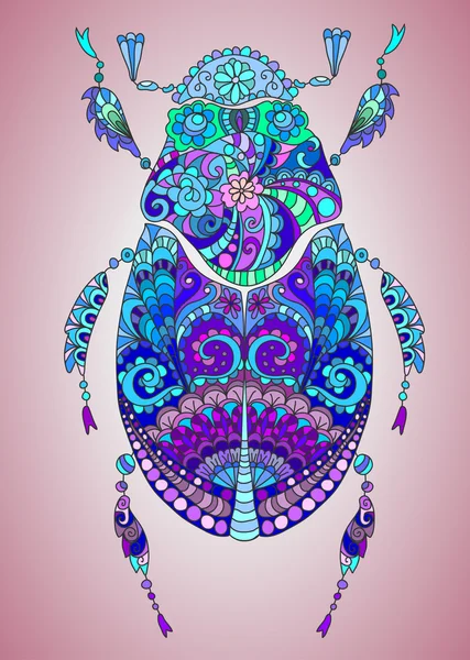 Beau bug coloré avec motif — Image vectorielle