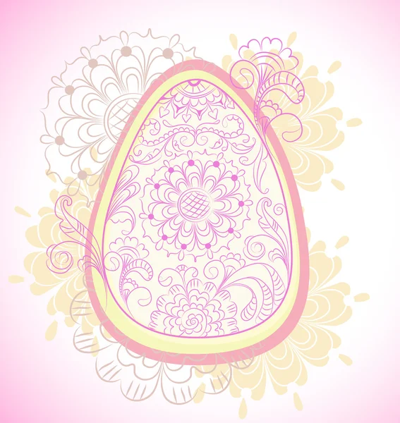 Beautiful colorful Easter egg with floral ornament — Stock Vector