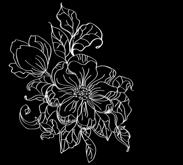 Karanlık üzerine beyaz çiçek — Stok Vektör
