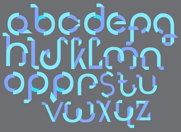 ABC синій шрифт з паперова стрічка — стоковий вектор