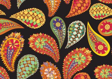 seamless paisley pattern clipart