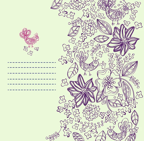 Elegante carta floreale — Vettoriale Stock