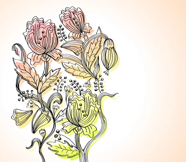Stijlvolle floral achtergrond — Stockvector
