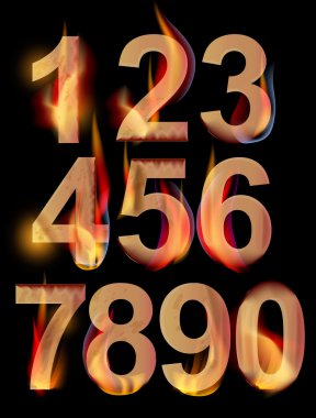 Burning numbers clipart