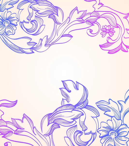 Fond vintage floral dessiné à la main — Image vectorielle