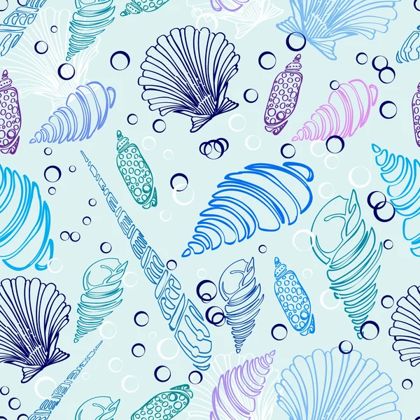 海贝壳无缝图案 — 图库矢量图片