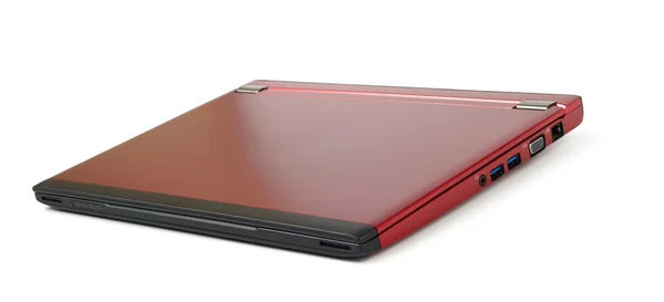 Roter geschlossener Laptop — Stockfoto