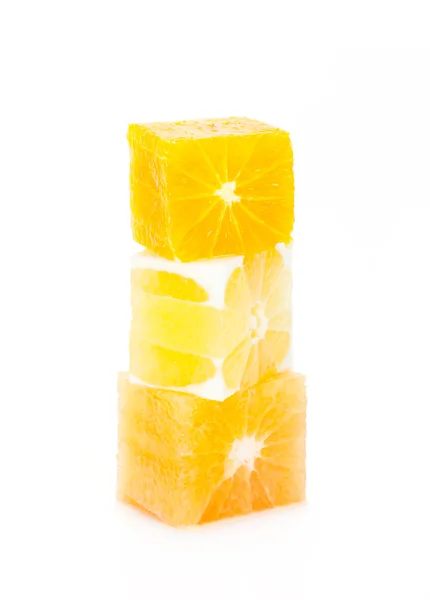 Blocks of orange. lemon and grapefruit — Stock Photo, Image