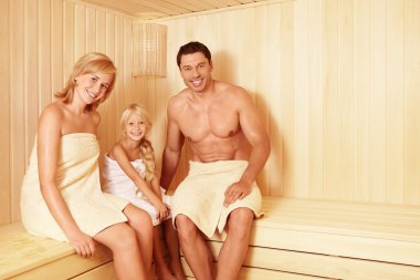 In the sauna clipart