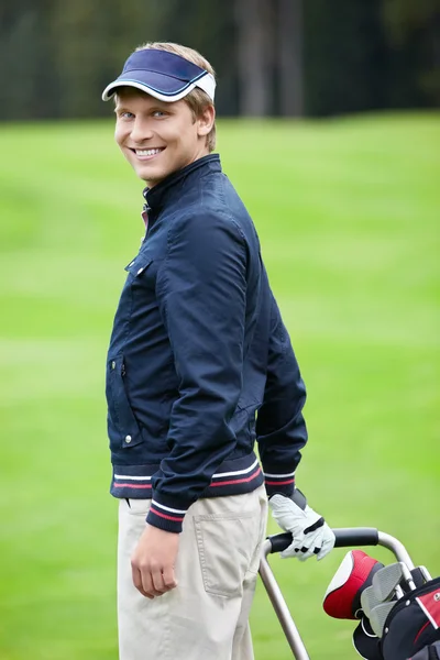 Golfista sorridente — Fotografia de Stock