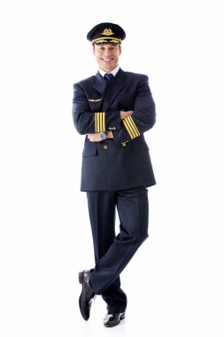A man dressed as a pilot clipart