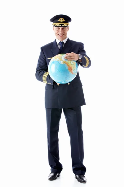The pilot of a globe — Stock Photo, Image