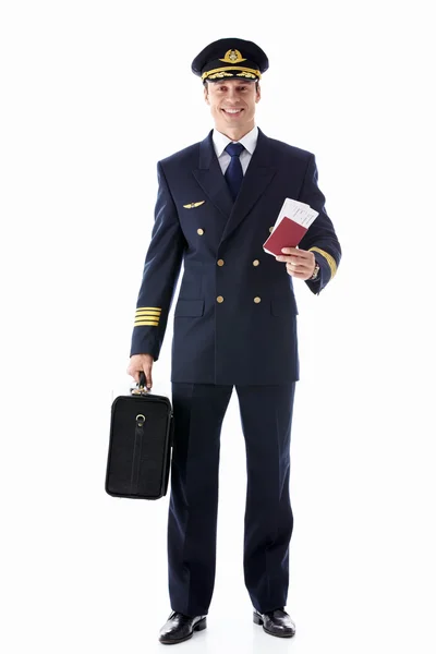 The pilot with the ticket — Stock Photo, Image