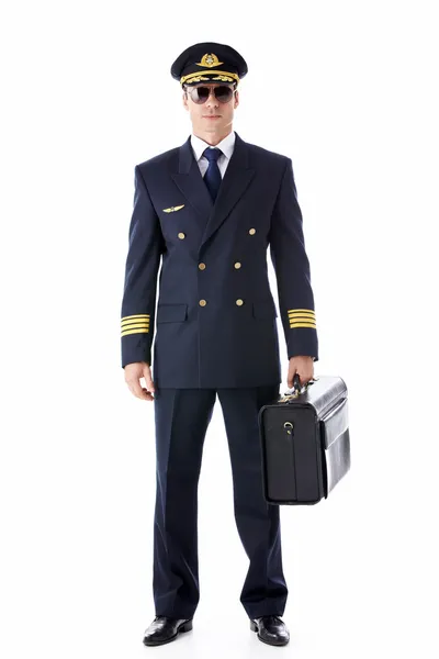 Un pilote en uniforme — Photo