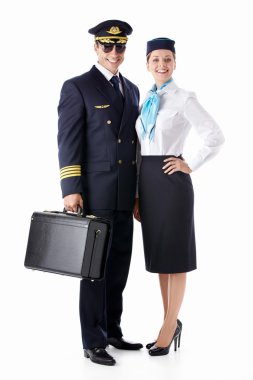 The pilot and stewardess clipart