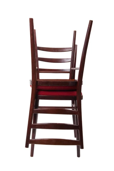 Twee stoel geïsoleerd op witte close up — Stockfoto