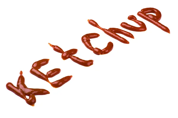 Ketchup på vit bakgrund — Stockfoto