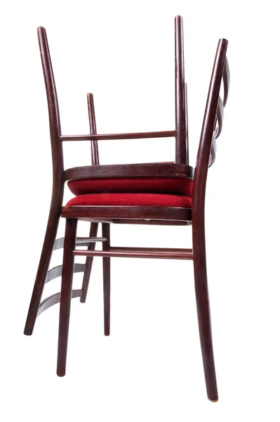 Ξύλινη καρέκλα που απομονώνεται σε λευκό — Φωτογραφία Αρχείου