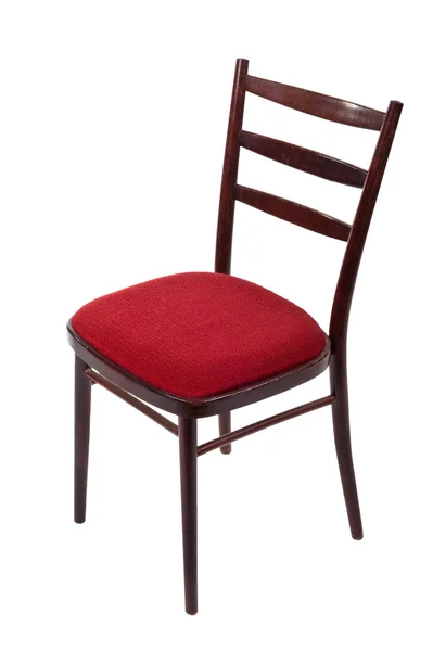 Ξύλινη καρέκλα σε λευκό κοντινό πλάνο — Φωτογραφία Αρχείου
