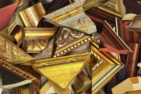 Több képkocka gazdagon díszített dísz és arany — Stock Fotó