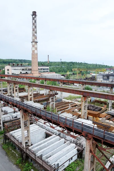 Plant for the production of reinforced concrete slabs — Stock Photo, Image