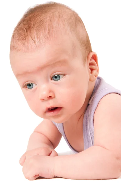 Cute baby portrait isolated on white background — Stock Photo, Image