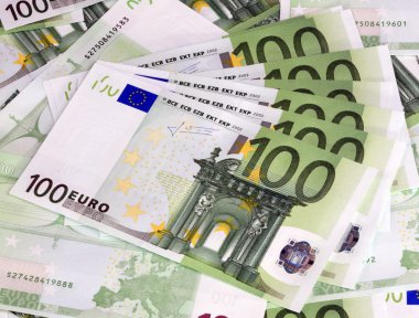 Europe euros banknote of hundreds clipart