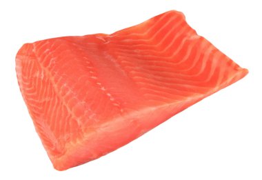 Piece of red fish fillet isolated on white clipart