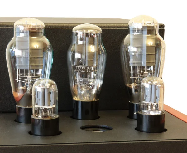 Vacuum tube amplifier on 300B triodes — Stock Photo, Image